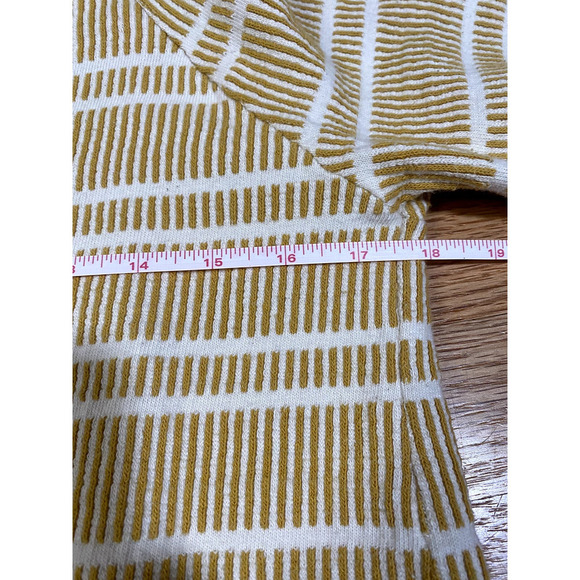 Anthropologie Postmark Mustard Yellow Striped Flared Sleeve Sweater size Medium - Picture 6 of 7